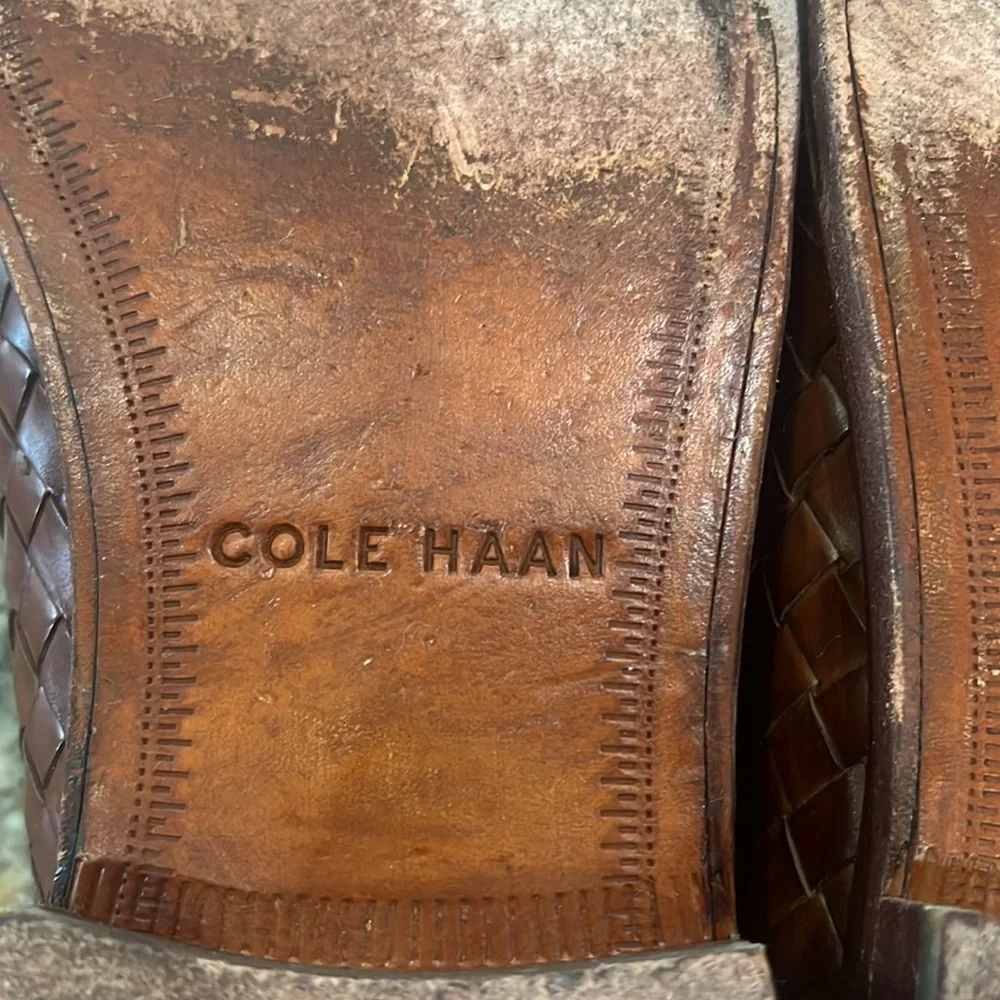 Cole Haan Brown Woven Leather Loafers - Picture 10 of 10